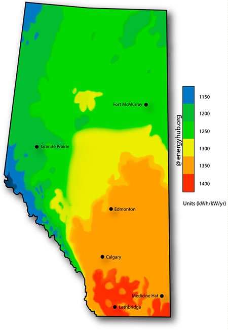 Solar Energy Map Alberta