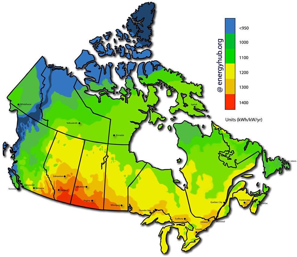 Solar Energy Map Canada