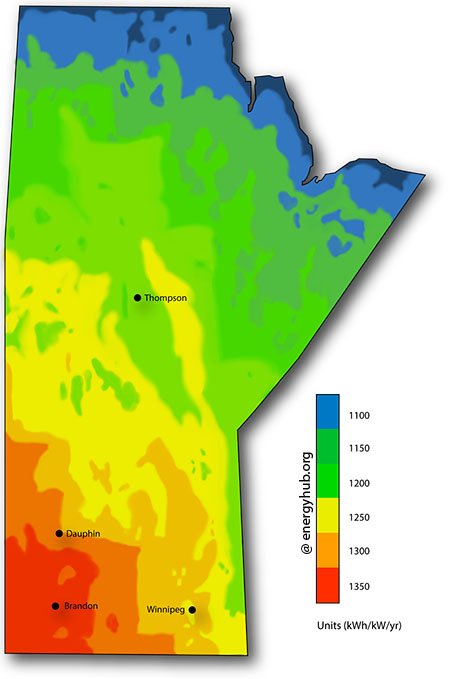 Solar Energy Map Manitoba