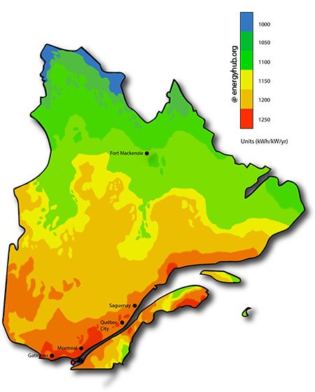 Solar Energy Map Quebec