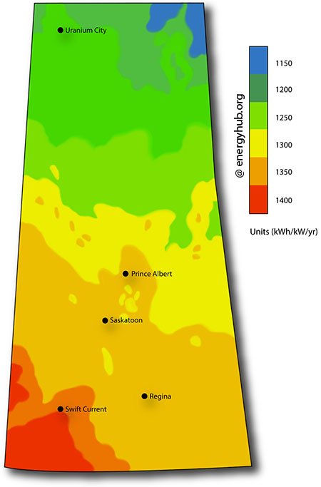 Solar Energy Map Saskatchewan