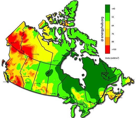Geothermal Power Map Canada