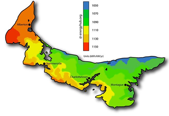 Solar Energy Map Prince Edward Island