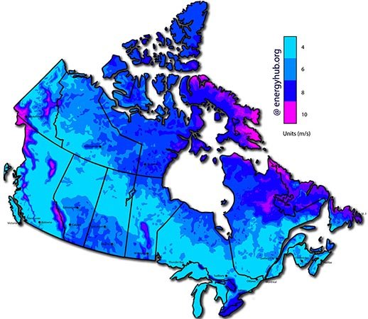 Wind Speed Map Canada