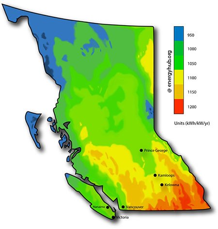 Solar Energy Map British Columbia