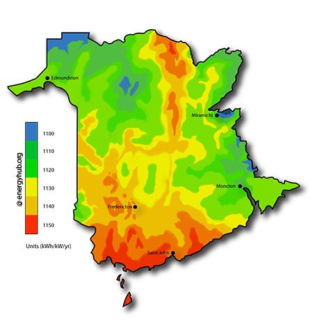 Solar Energy Map New Brunswick