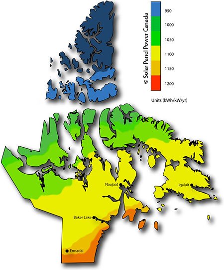 Solar Energy Map Nunavut